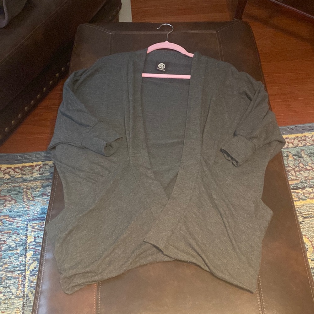 Bobeau Dark Grey Cacoon Style Cardigan